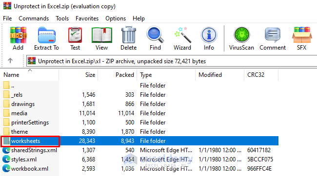 10-Opening the worksheets folder