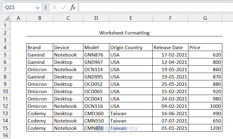 Data Range with All Borders