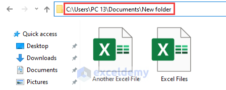 Copying excel files location address