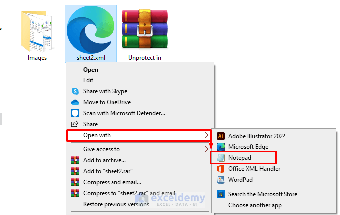 12-Opening protected sheet with Notepad