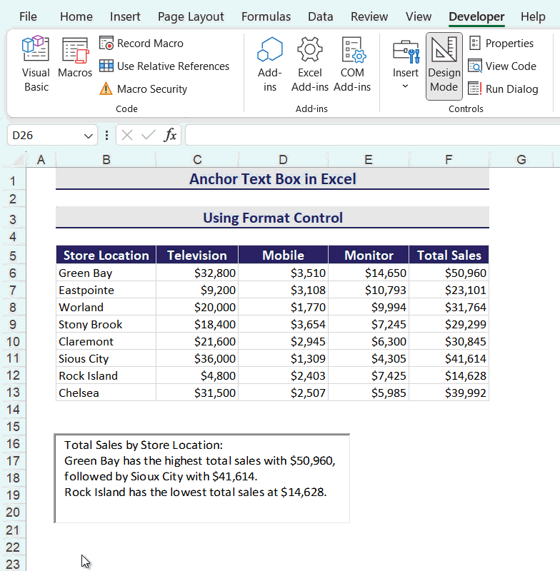 Dragging with mouse to move text box