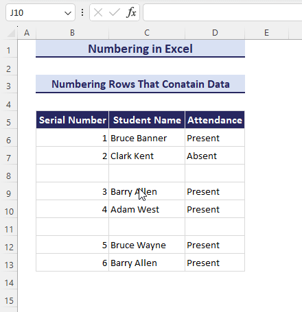 14-After adding or removing data, it accurately number the Serial number