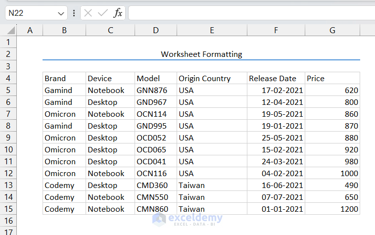 Data Range with Changed Border Color