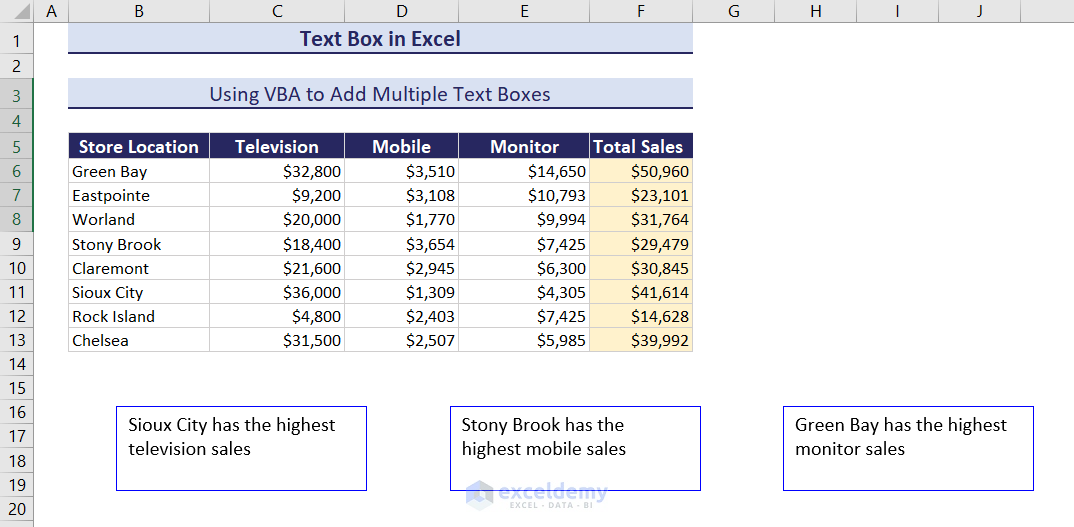 using vba to add multiple text boxes