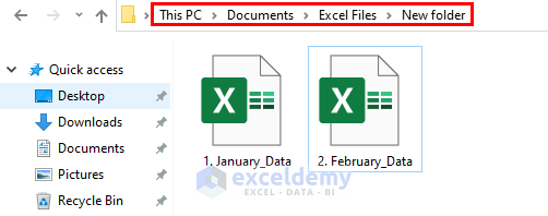 Keeping two excel files in same folder