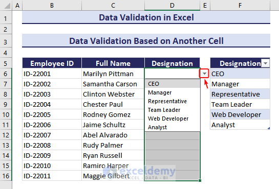  Adding Data Validation