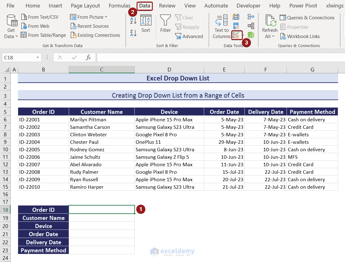Excel Drop Down Lists Create Edit Remove Filter Protect ExcelDemy
