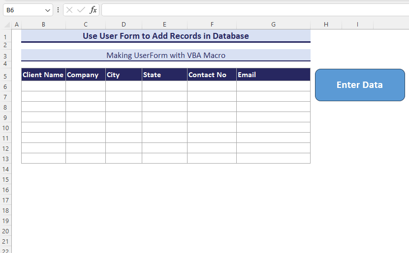 Using Userform to add information in excel database