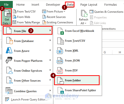 Getting excel files data from folder