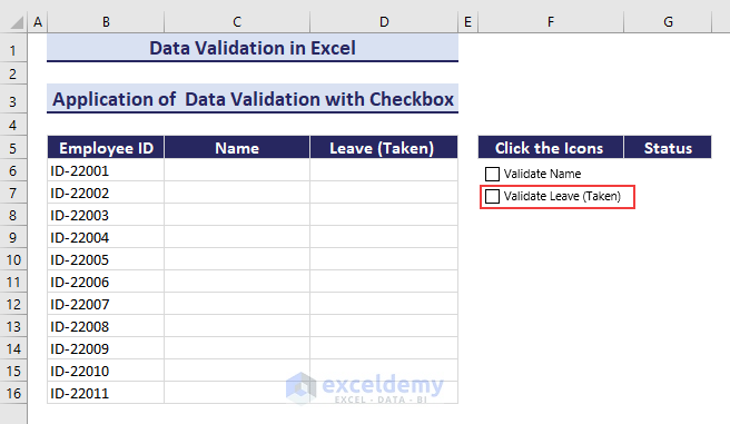 Add New Check Box Named Leave (Taken)