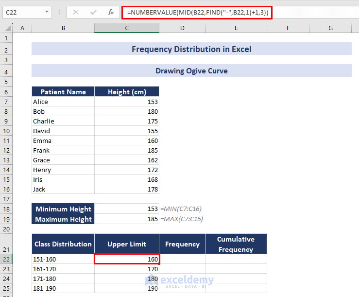 Extracting Upper Limit and Converting into Number Format for Frequency Distribution in Excel