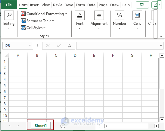 Creating a blank Excel worksheet