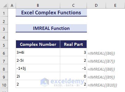 3-Using Excel IMREAL function