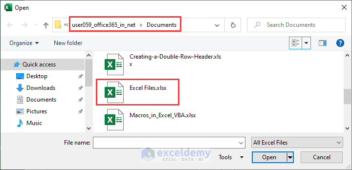 Autosave file location in excel