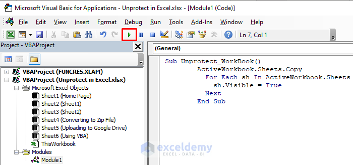 36-Inserting VBA code in a new module to unprotect workbook