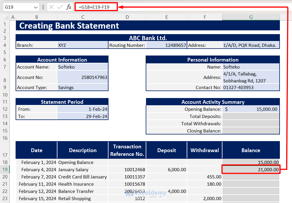Calculating Second Balance for Transaction Table