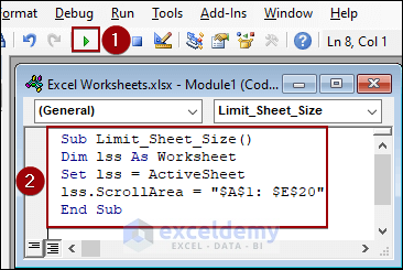 Copy and Paste VBA code in the Module
