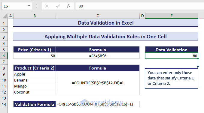 Data Validation with Multiple Criteria