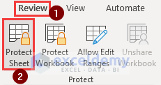Protecting sheet in excel