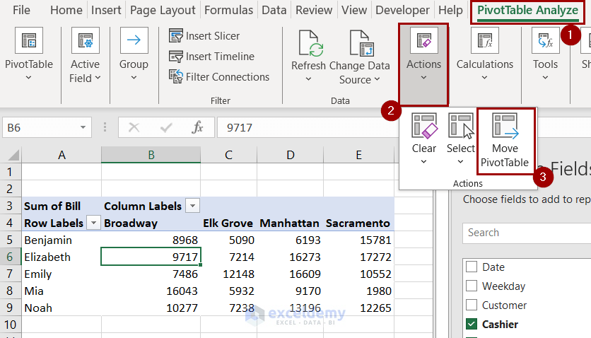 option for moving pivot table