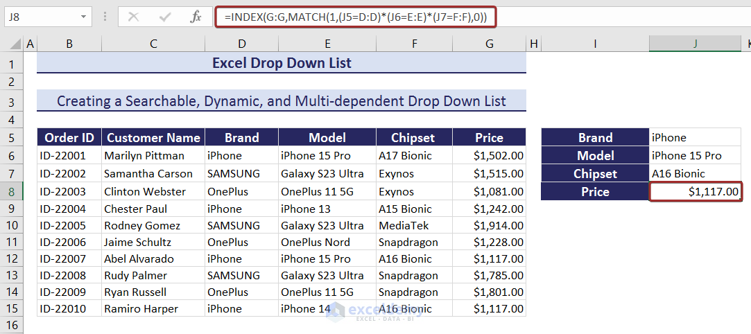 Creating a Searchable, Dynamic, and Multi-dependent Drop Down List