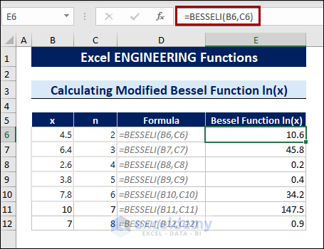 Calculating BESSELI Function