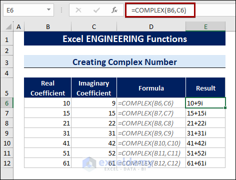 Creating Complex Number with COMPLEX Function