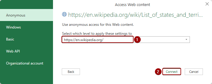 Connecting to wikipedia