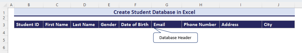 Adding the database header