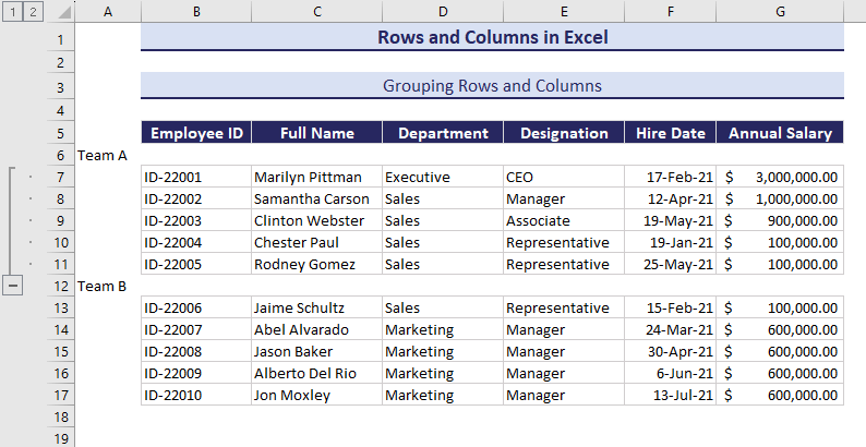 Grouped Rows