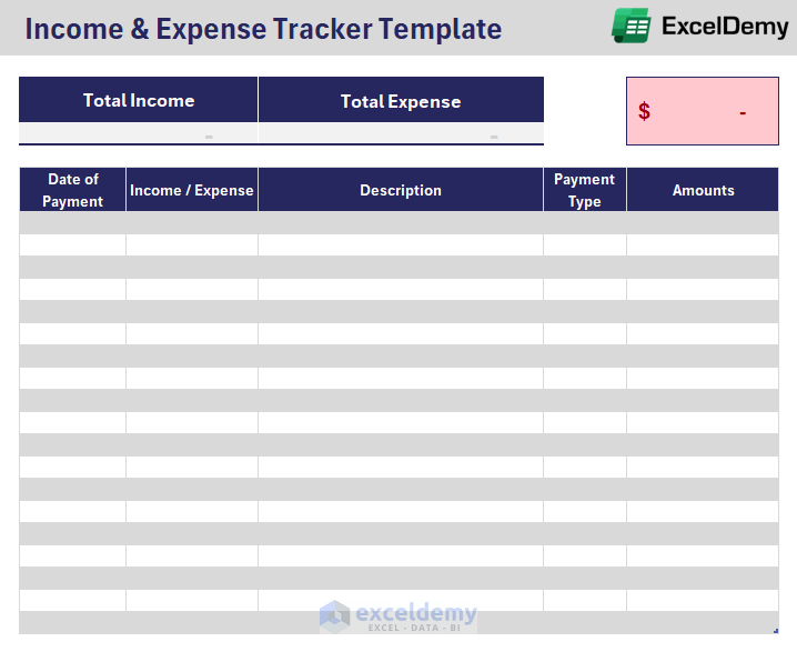 Income & Expense Tracker Template