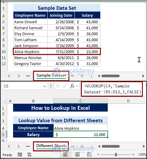 Lookup Value from Different Sheets