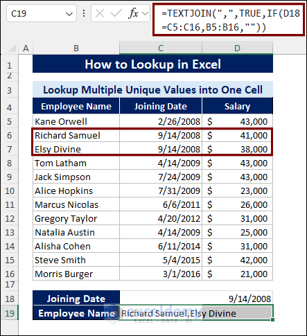 Lookup and Return Multiple Unique Values into One Cell