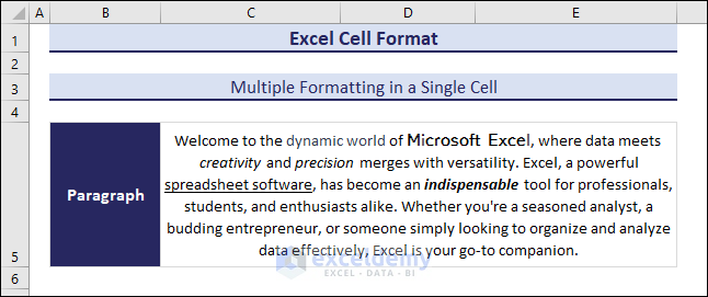 Multiple Formatting in a Single Cell