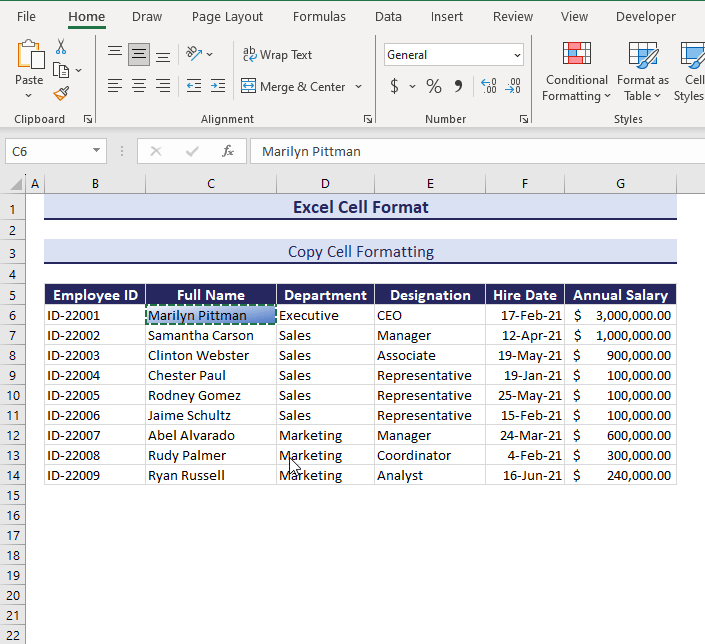 Pasting Format to Multiple Cells