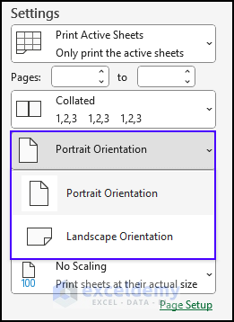setting page orientation
