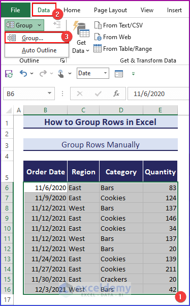 Select Group option