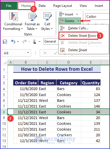 Deleting rows from Excel