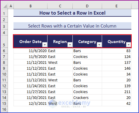 Filter drop-down in each column header
