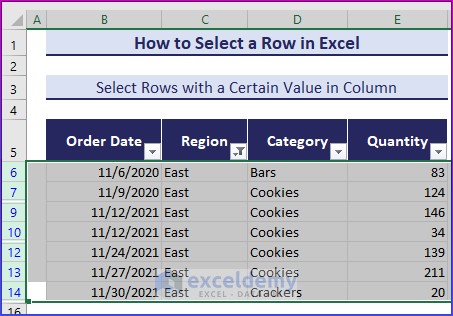 Select Rows with a Certain Value in Column
