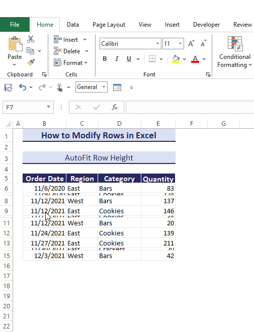 AutoFit Row Height