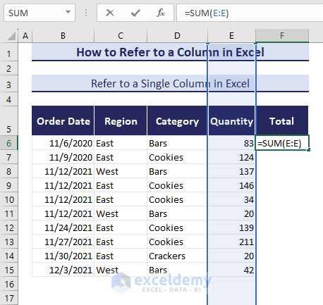 refer to a single column