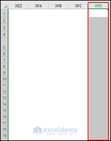 last column in excel