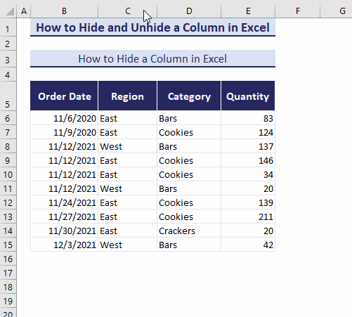 hide a column