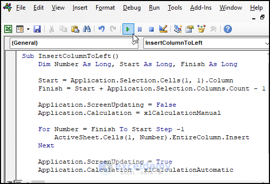 insert code and click on run