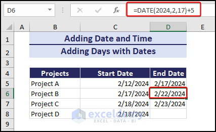 add days to date using DATE function