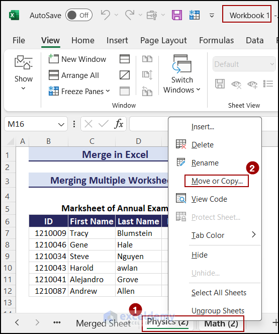 merge workbooks in Excel