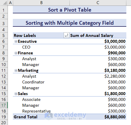 pivot table with multiple category fields