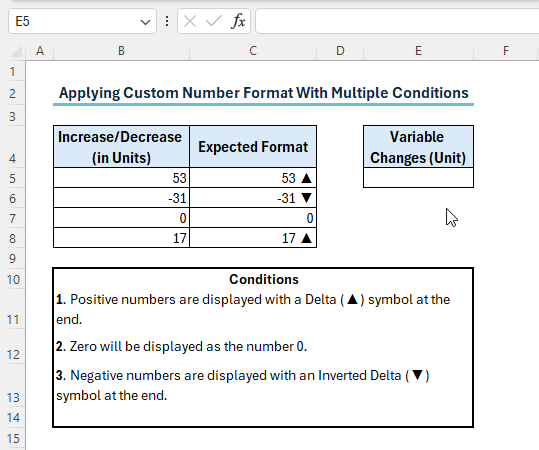excel custom number format multiple conditions