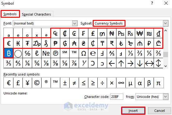 Currency Symbols Group